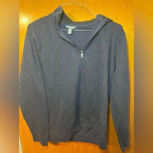 Van Heusen Mens  Blue 1/4 Zip Pullover Sweater
